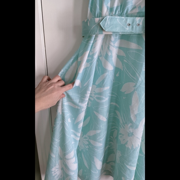 90s Vtg Spring Easter Dress Stuart Alan Petites Belted Dress With Pockets! - Picture 3 of 10